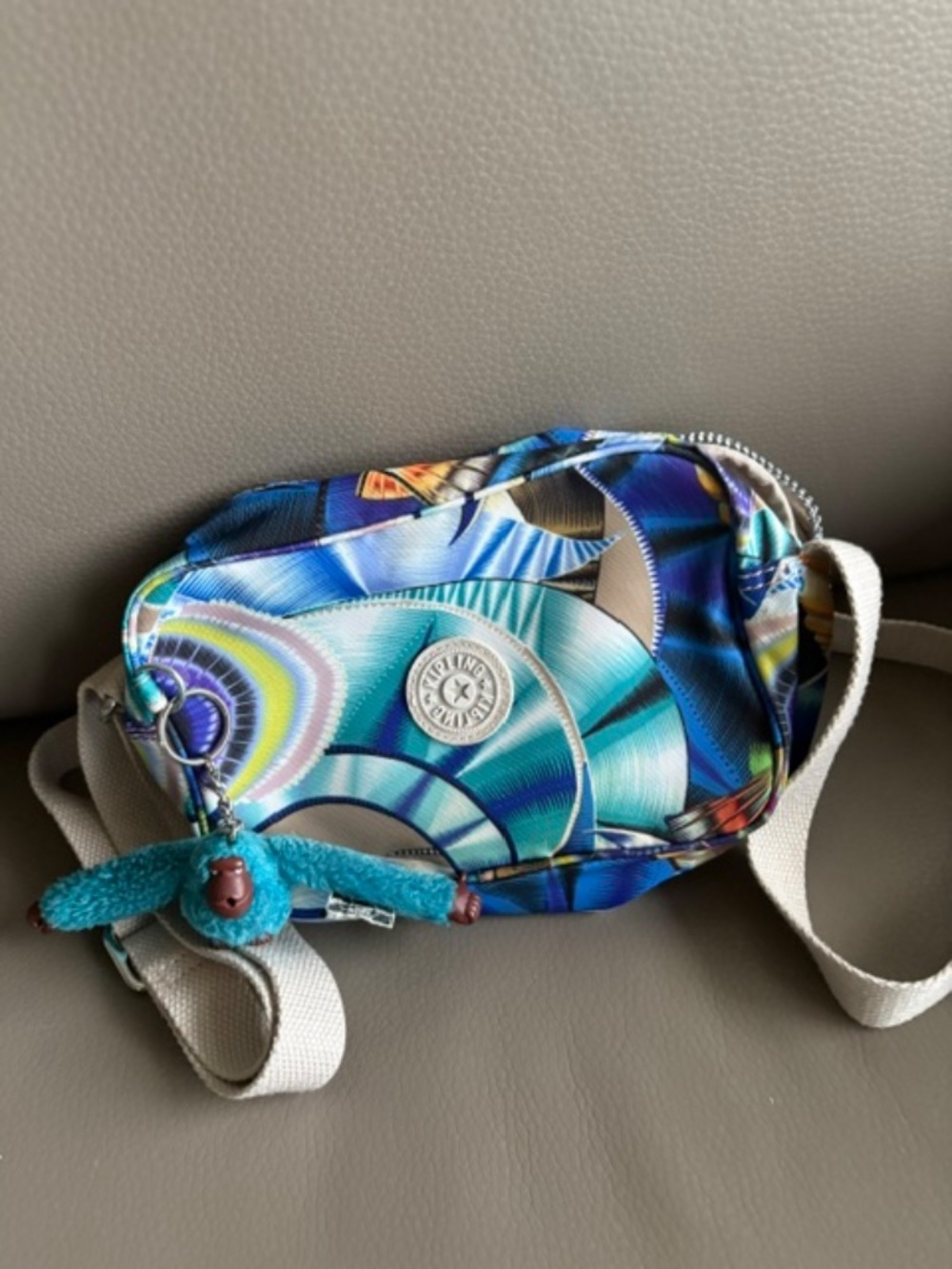 Kipling Blue Teal Patterned Crossbody Bag